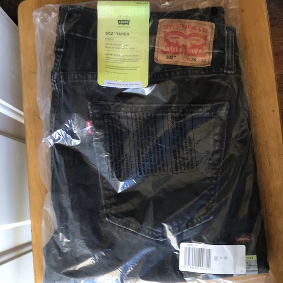 Levi 502 Jeans 36x32 Black - Picture 2 of 9